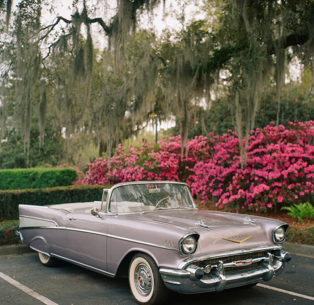 a vintage Chevy convertible