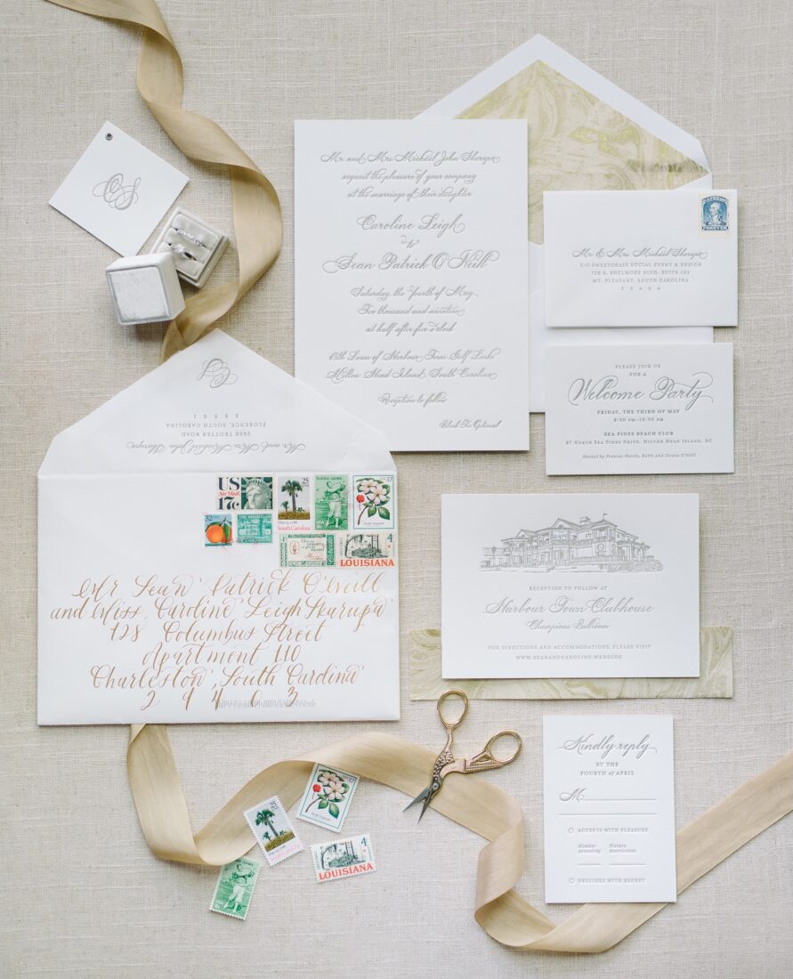 wedding invitations with calligraphy