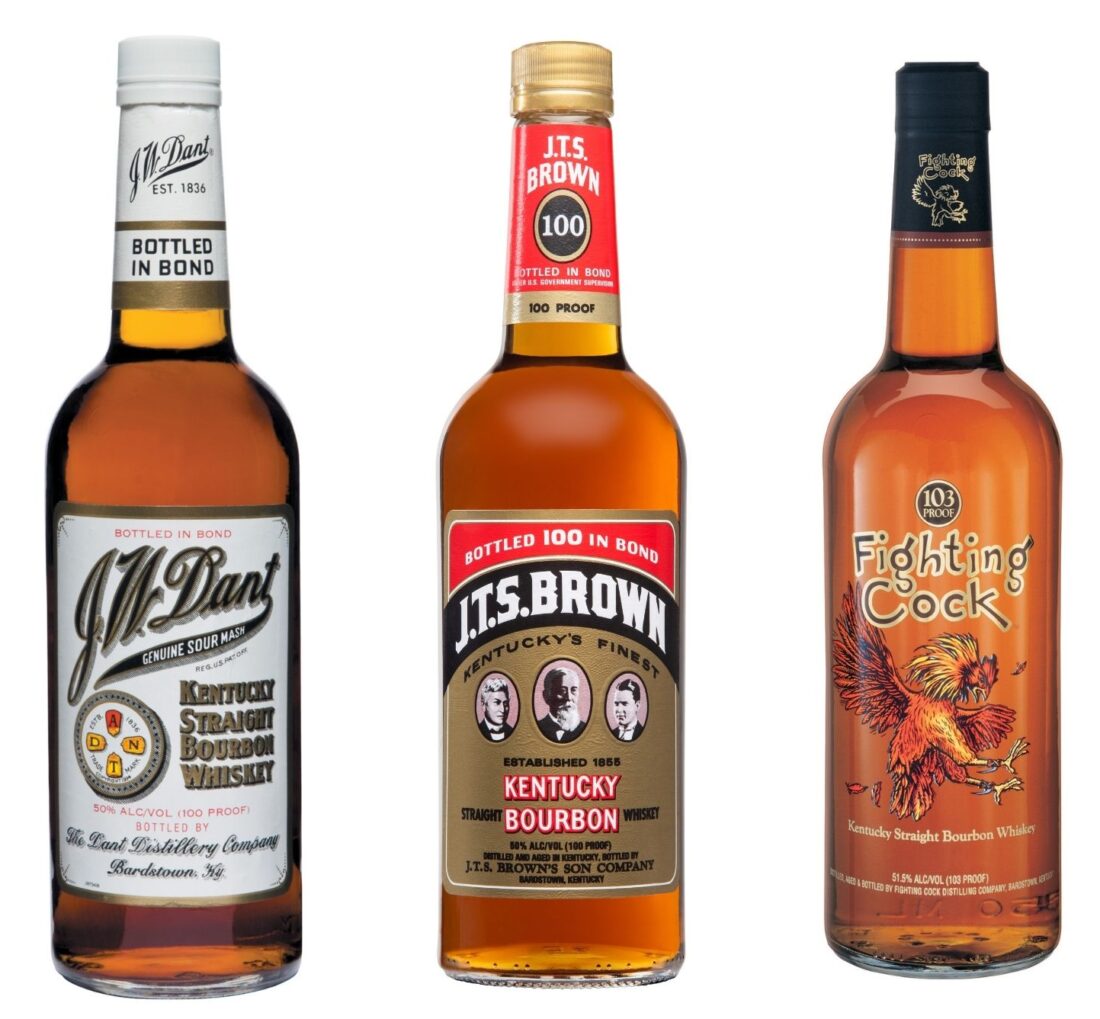 Three bottles of bourbon