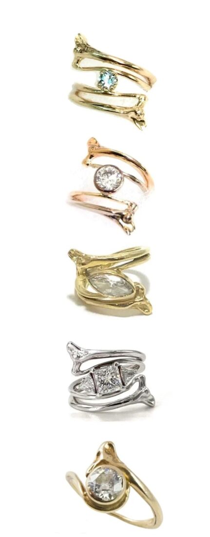A series of wedding rings