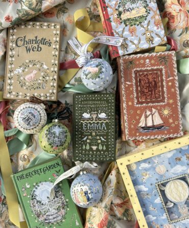 Painted book covers and ornaments